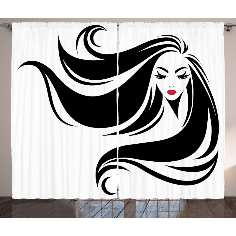 Stencil Art Woman Curtain