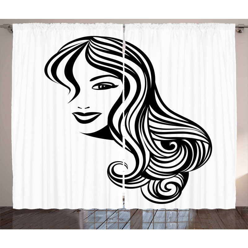 Women and Indulgent Hair Curtain
