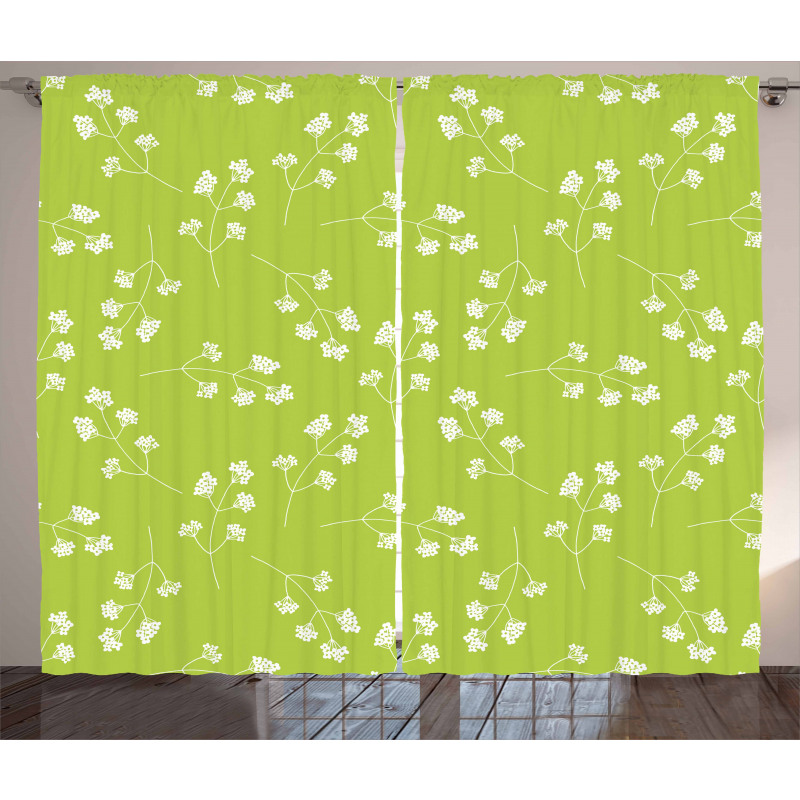 Blooming Flower Silhouettes Curtain