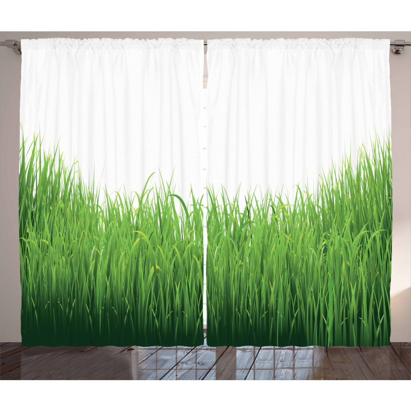 Spring Foliage Pattern Farm Curtain