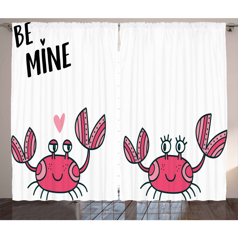 Funky Crab Couple and Heart Curtain