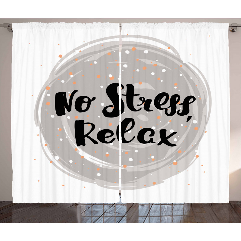 No Stress Relax Lettering Curtain