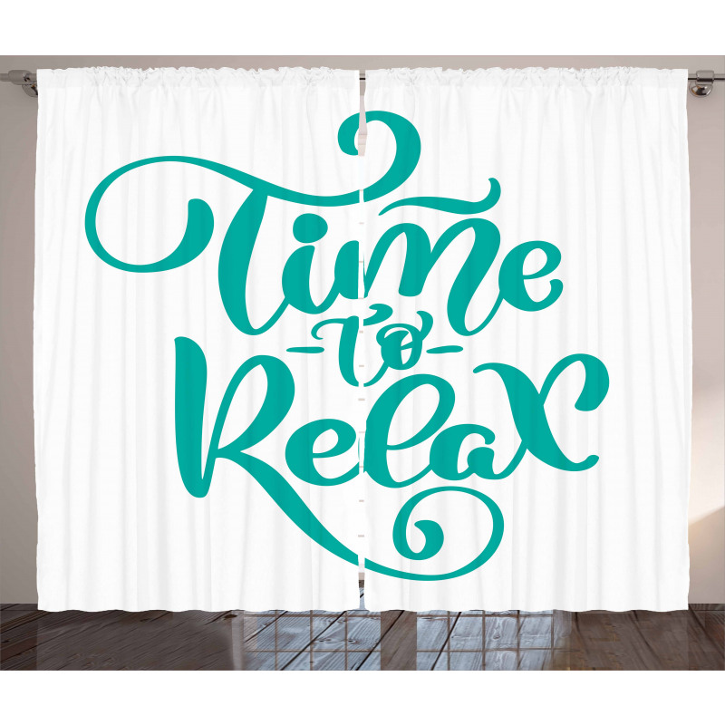 Time to Relax Phrase Design Curtain