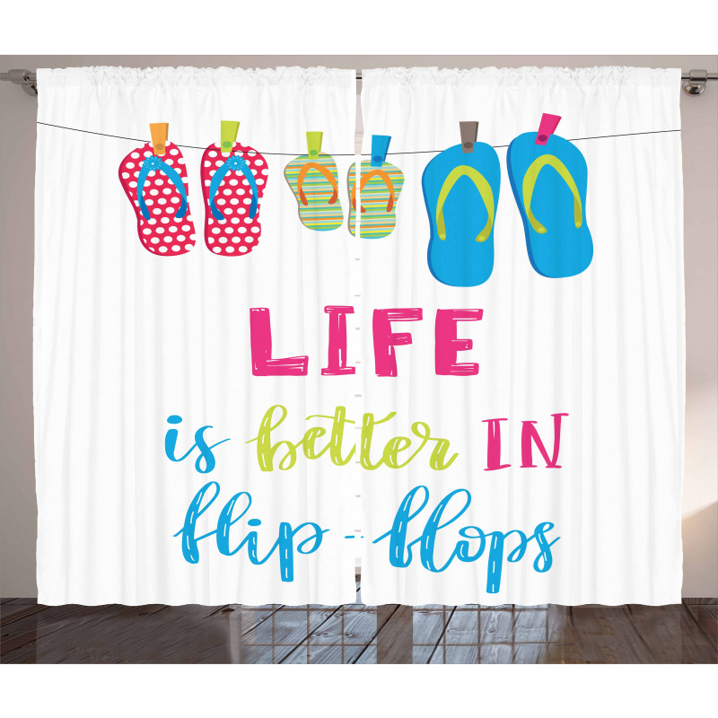 Life is Better in Flip Flops Curtain