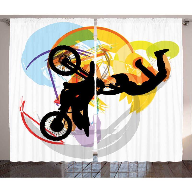 Motocross Rider Curtain