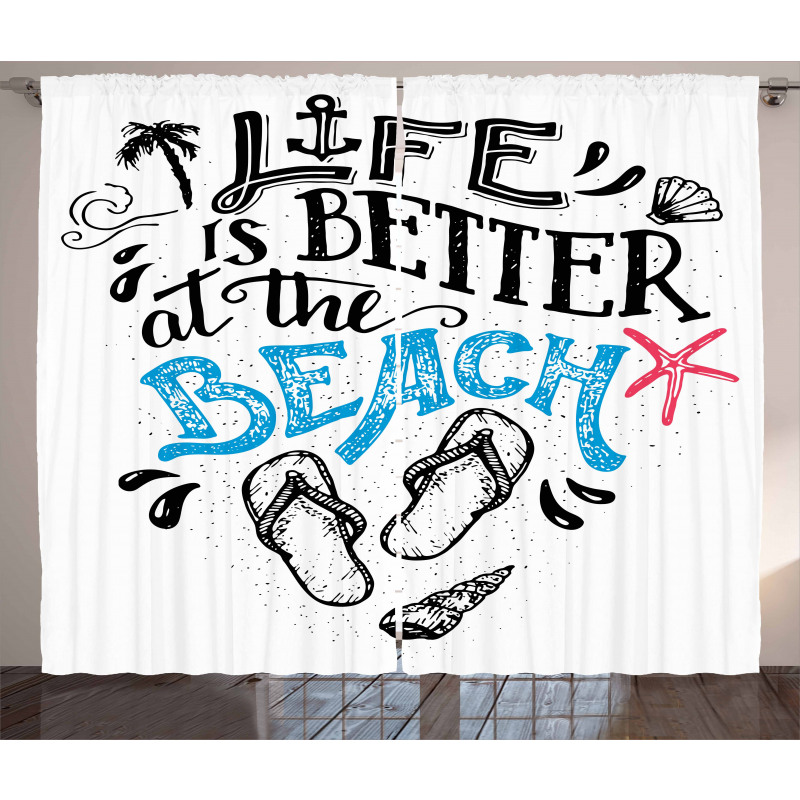 Life is Better at the Beach Curtain