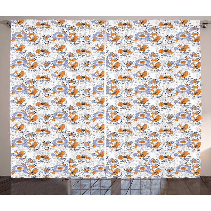 Flourishing Spring Flowers Curtain