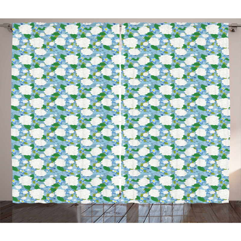 Refreshing Flowers and Birds Curtain