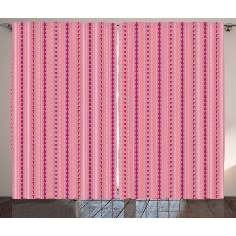Pinkish Triangles Curtain