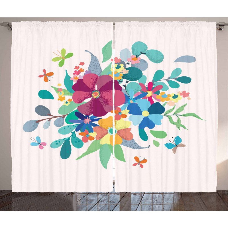 Bouquetnd Butterflies Curtain