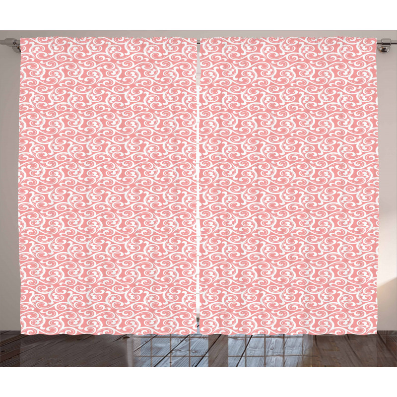 Swirled Floral Pattern Curtain