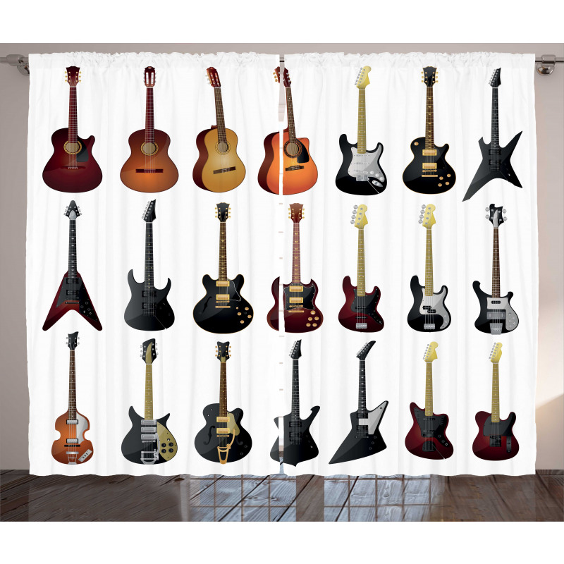 Guitars Rock and Jazz Curtain