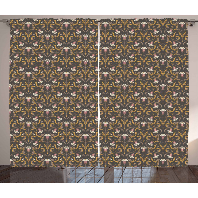 Victorian Style Bell Flowers Curtain