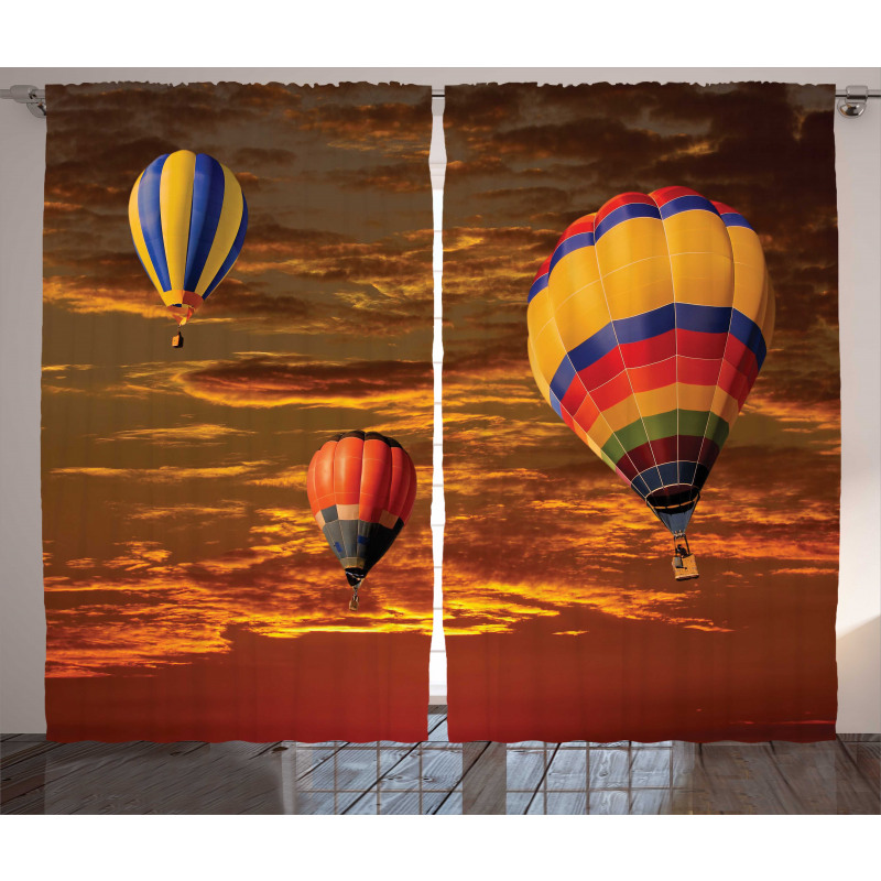 Skyscape Colorful Vehicles Curtain