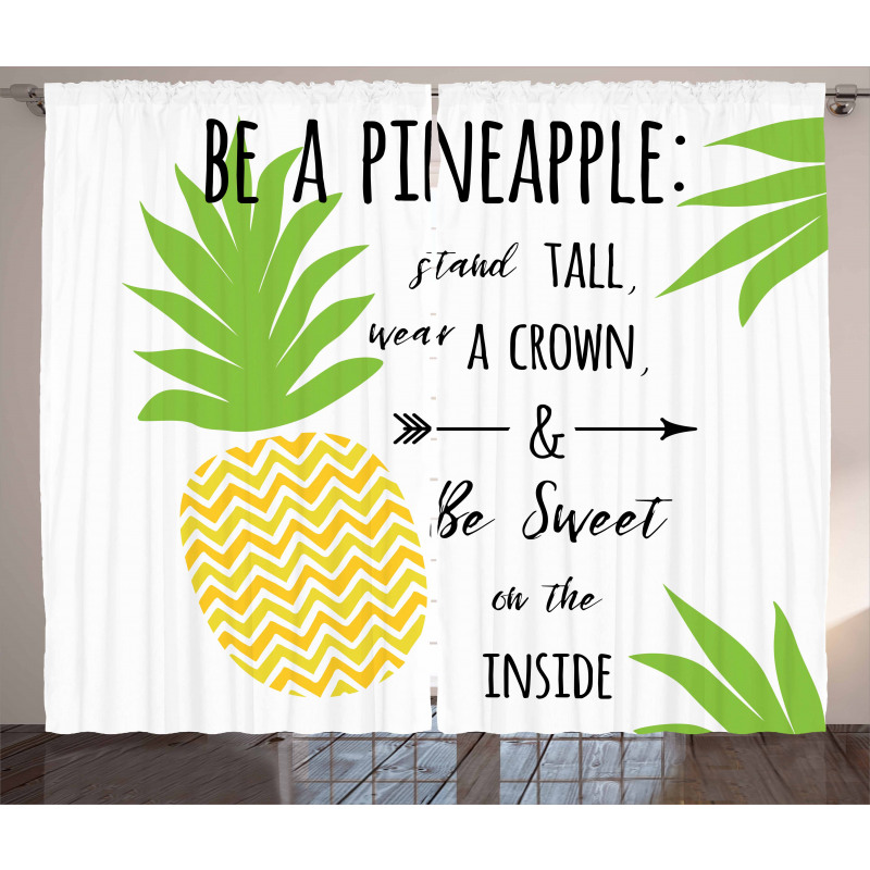 Be a Pineapple Phrase Curtain