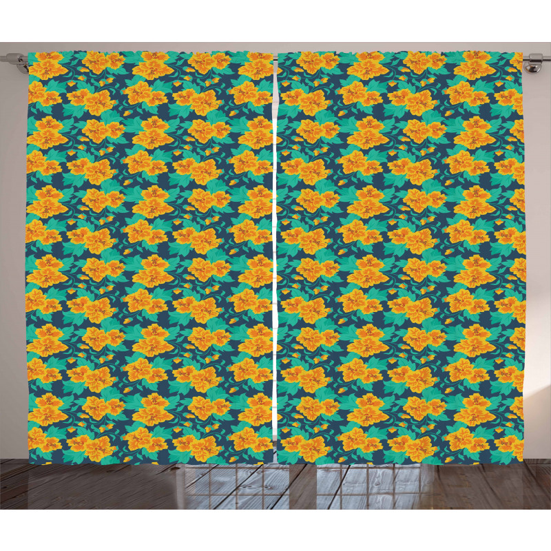 Romantic Summery Flowers Curtain