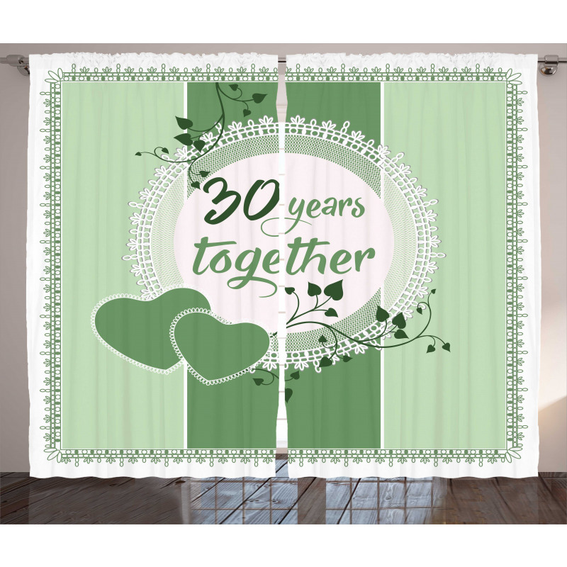 30 Years Together Text Curtain