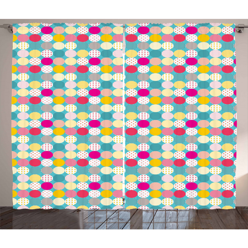 Polka Dots with Stripes Curtain