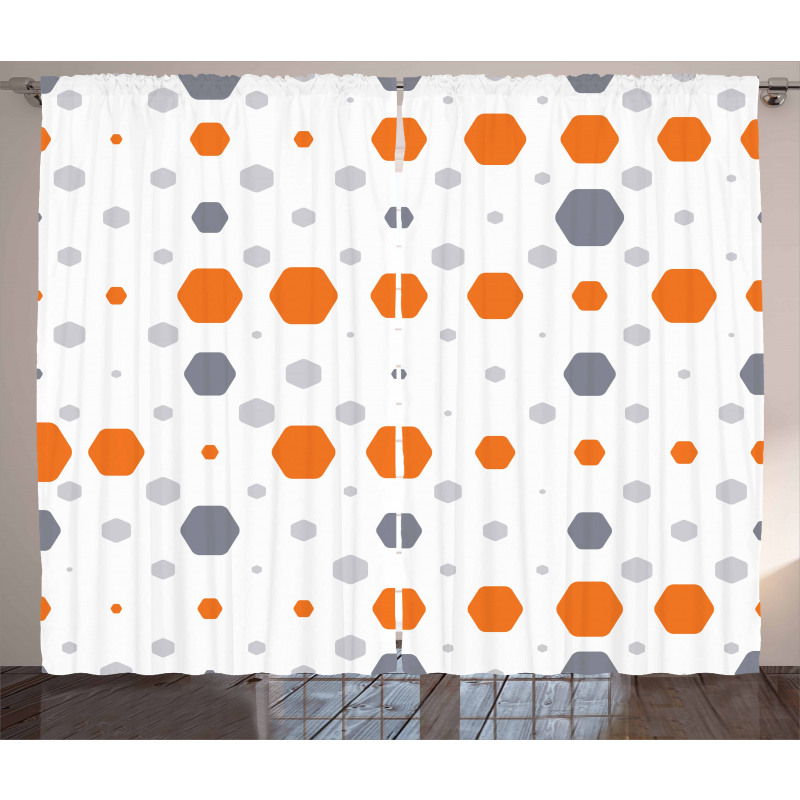 Abstract Hexagons Pattern Curtain