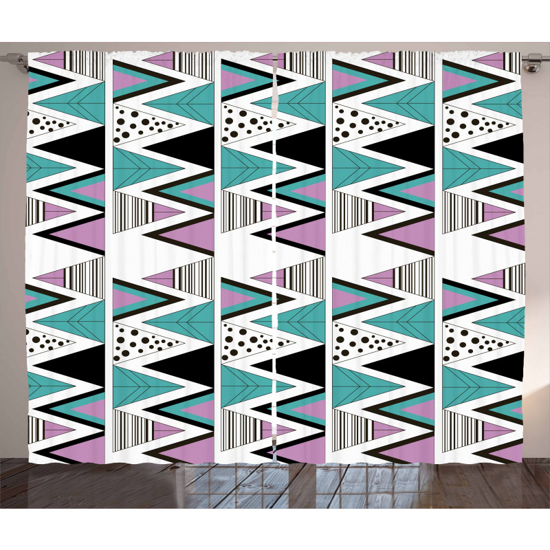 80s Memphis Zigzag Curtain