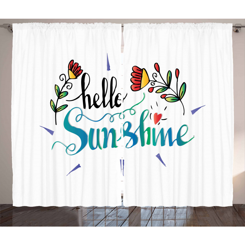 Hello Sunshine with Flower Curtain