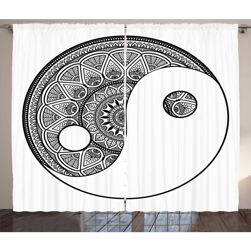 Traditional Ying Yang Sign Curtain