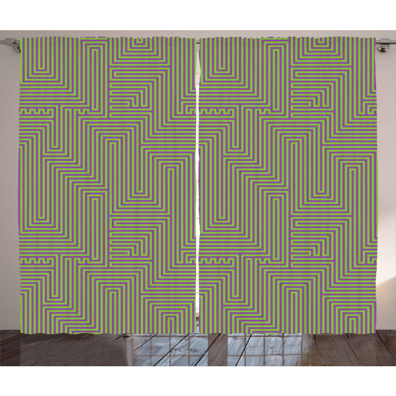 Digital Angled Line Motif Curtain