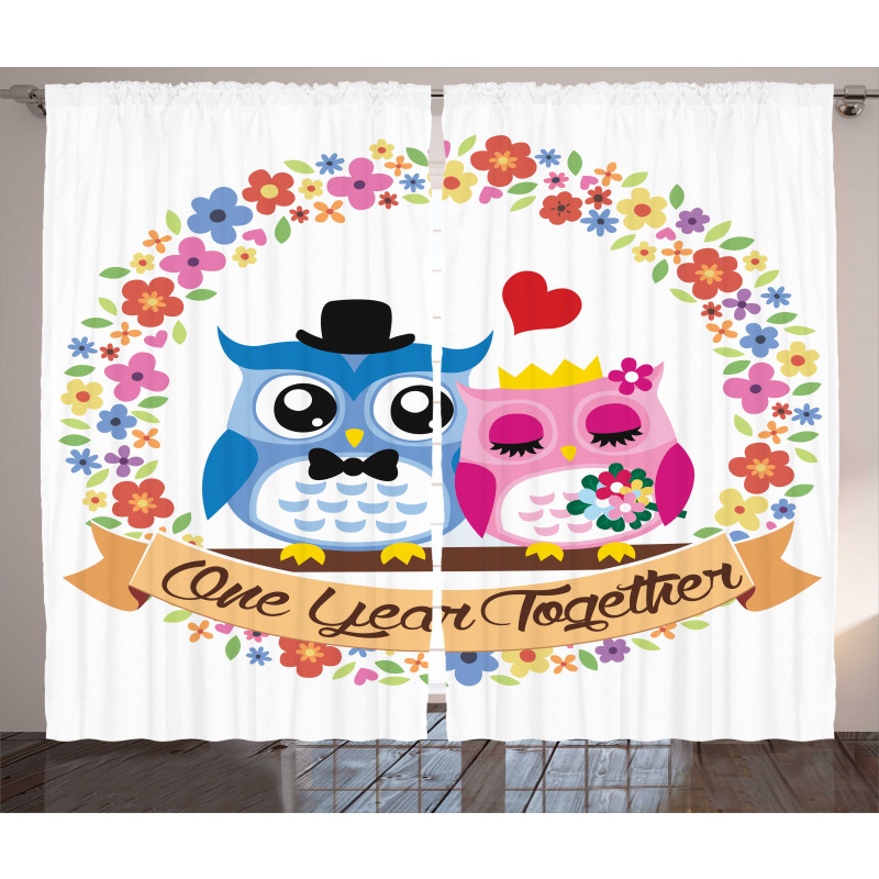 Year Lovers Owls Curtain