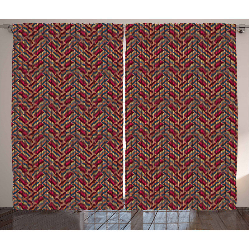 Retro Style Angled Design Curtain