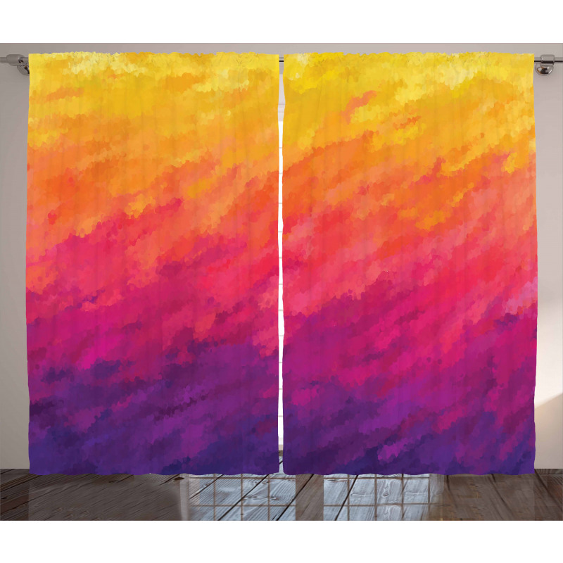 Watercolor Style Ombre Curtain