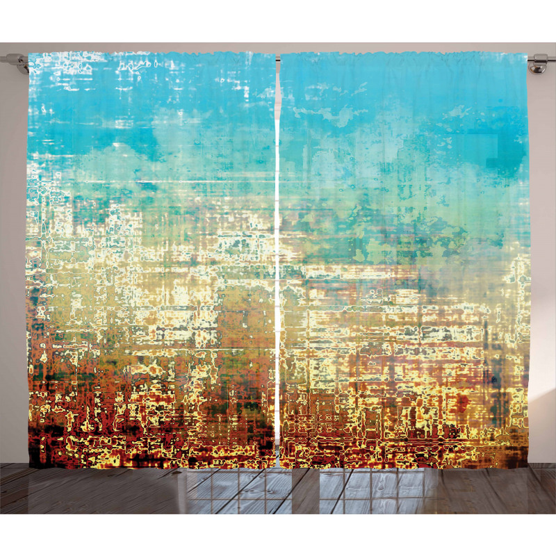 Grunge Contemporary Art Curtain