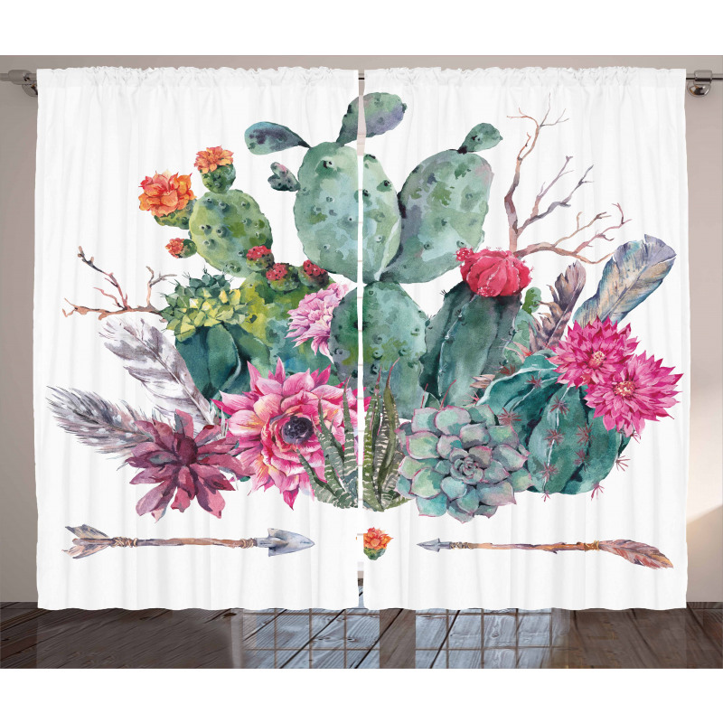 Bouquet in Boho Style Arrow Curtain