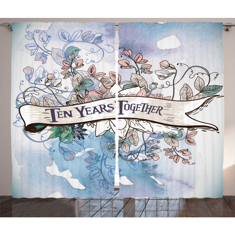 10 Years Floral Art Curtain
