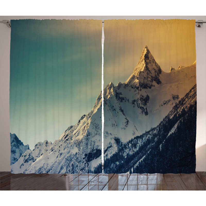 Winter Landscape Panorama Curtain