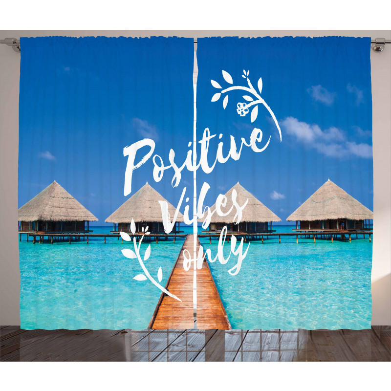 Positive Vibes Only Message Curtain