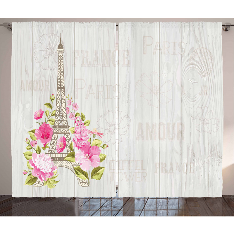 Spring Blossoming Flowers Curtain