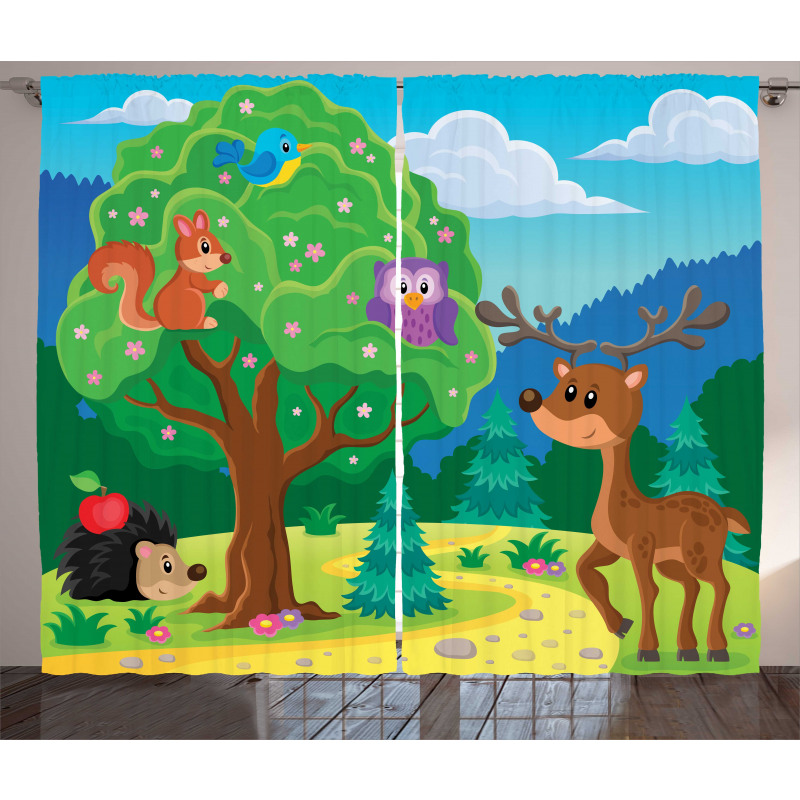 Funny Animals Wildlife Curtain