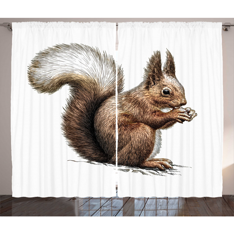 Sketch Artwork Wildlife Curtain