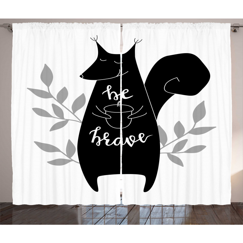 Be Brave Words Inspiration Curtain