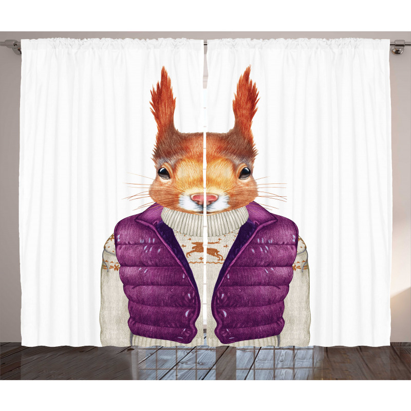 Animal down Vest Sweater Curtain