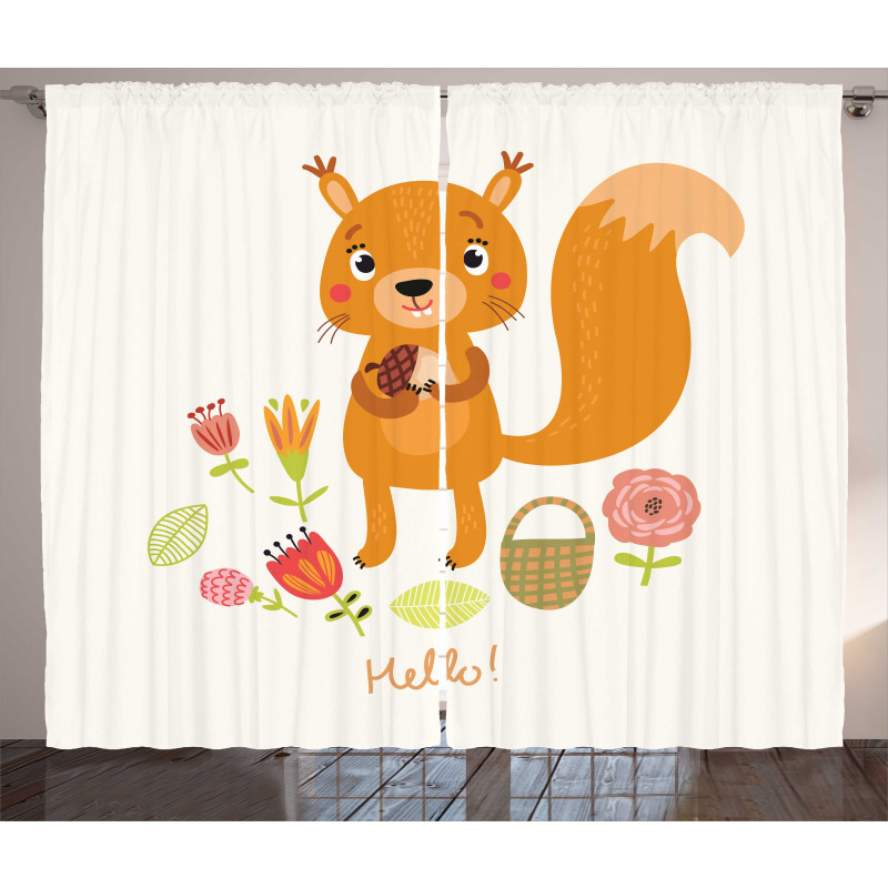 Funny Animal Saying Hello Curtain