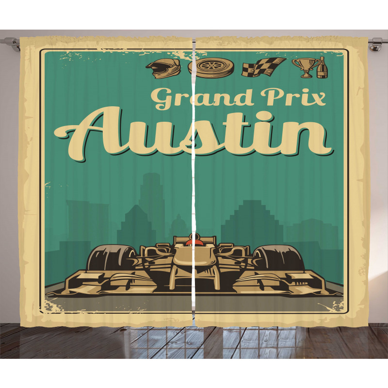 Grand Prix Texas Racing Car Curtain