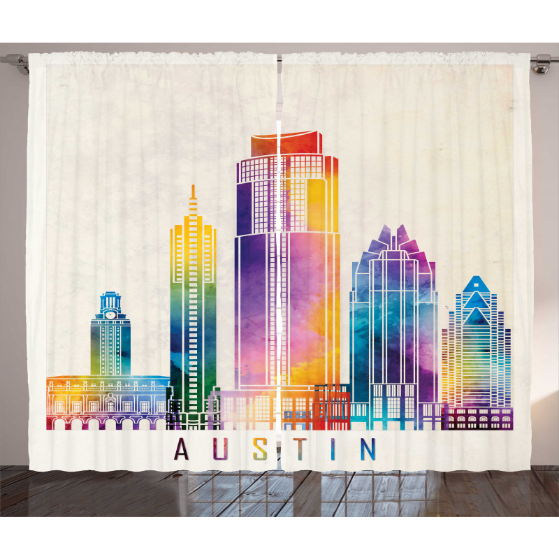 Outlined Monuments Skylines Curtain