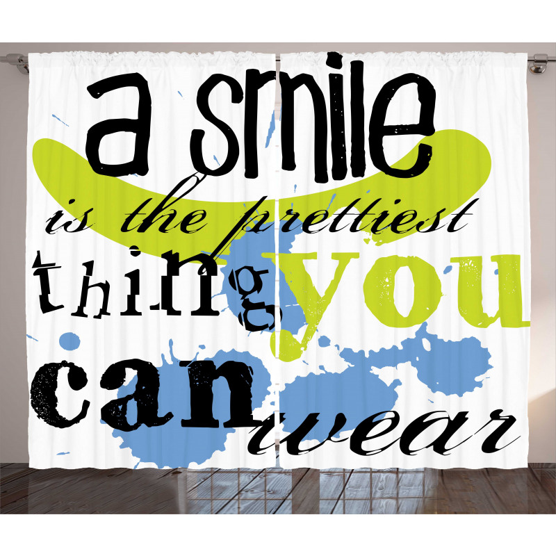 Uplifting Smile Happy Phrase Curtain