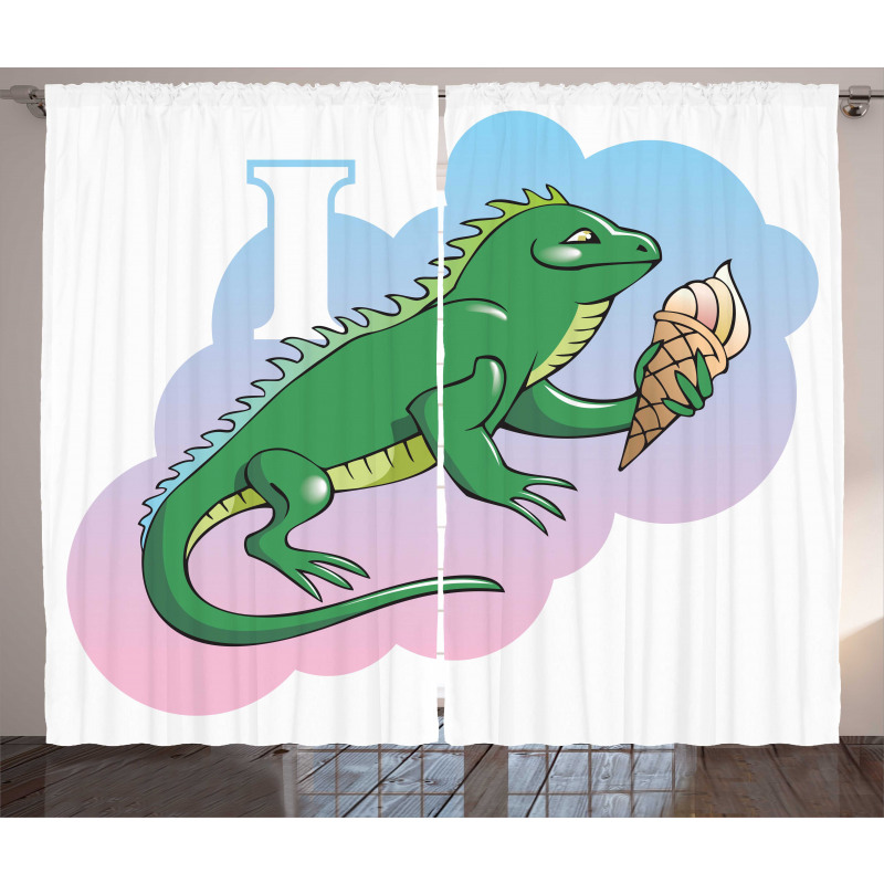 Animal in Nursery Cartoon Curtain