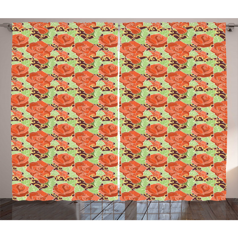 Blossoming Romantic Flower Curtain