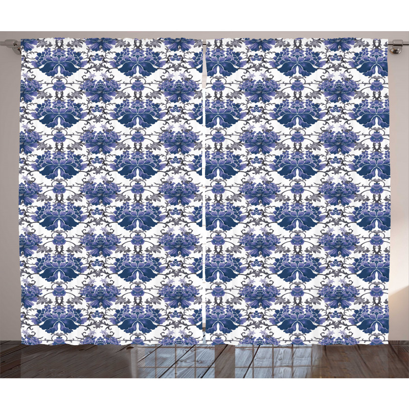 Symmetrical Oriental Nature Curtain