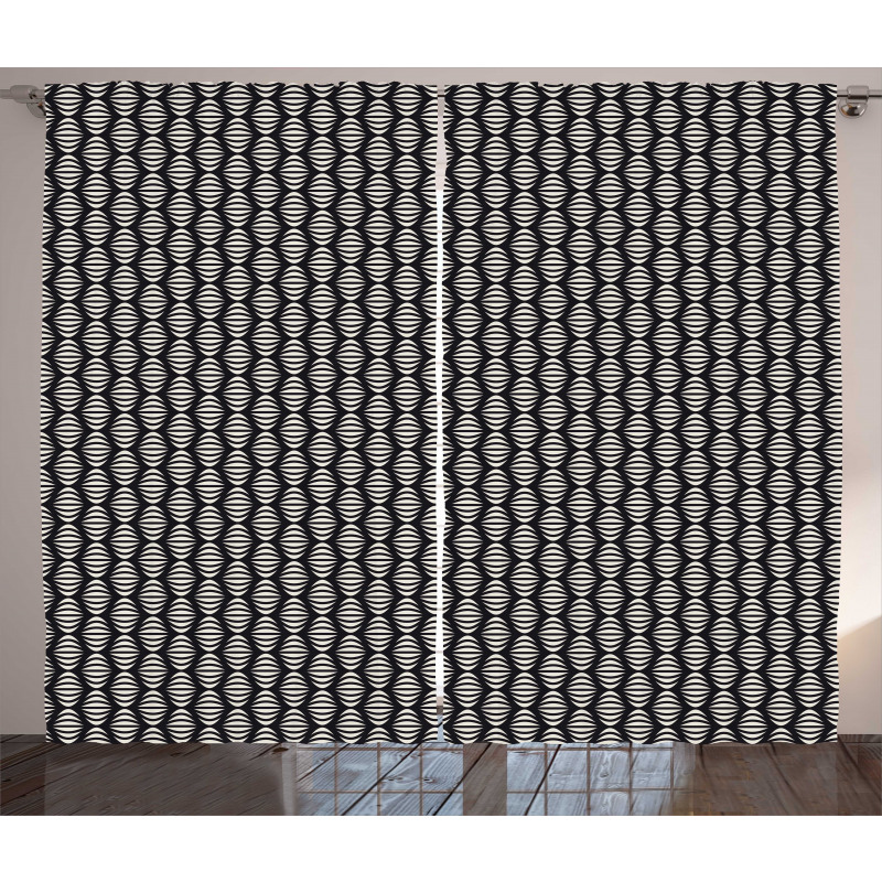 Geometric Striped Design Curtain