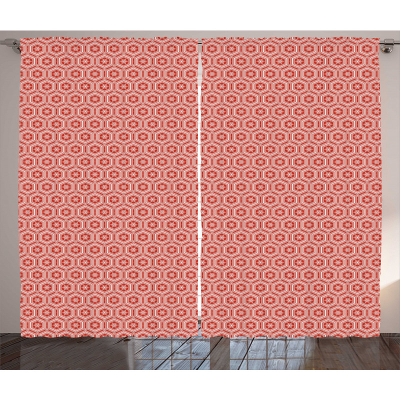 Hexagons and Stars Design Curtain