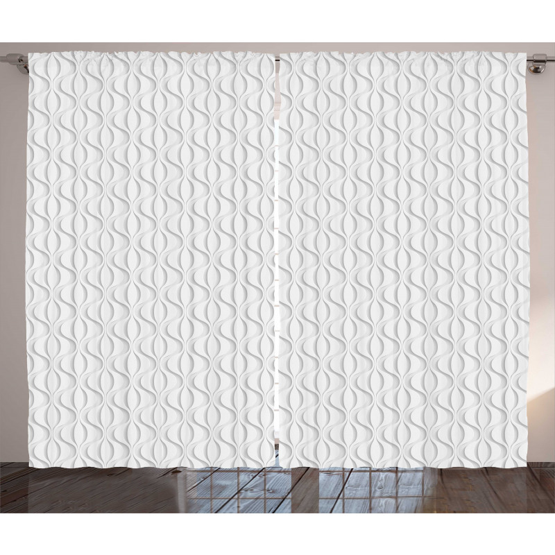 Vertical Curvy Lines Modern Curtain